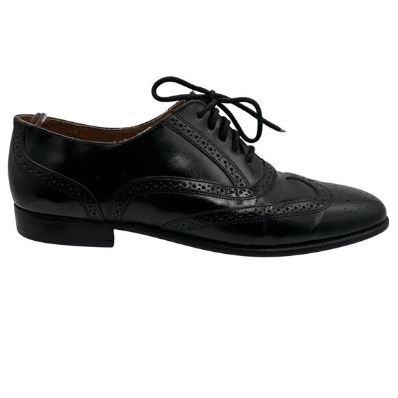 Giorgio Brutini 10.5D Black Wingtip Oxford Shoes Leather Made In Brazil Timeless - Picture 5 of 16